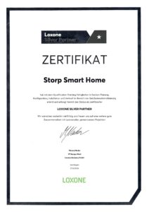 Storp Smart Home - Loxone Silver Partner Zertifikat